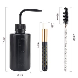 53PCS Lash Shampoo Brush Sets With 50pcs Disposable Mascara Wands Spoolie Brush,2pcs Nose Blackhead Facial Cleaning Brush and 1pcs 250ML Plastic Lash Wash Bottle for Eyelash Extension Supplies