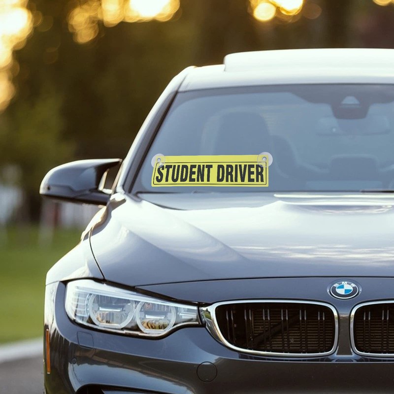 Frienda 3 Pack Student Driver Car Signs, Reusable Window Cling