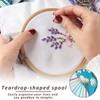 100 Pcs Wood Thread Drops,Floss Drops Cross Stitch,Embroidery Floss Organizer