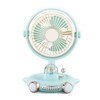 Small Desk Fan with Light USB Rechargeable Quiet Adjustable Wind