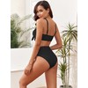 ZAFUL Womens High Waisted Bikini Set Tie Knot High Rise