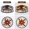 HUEOCZW 20" Caged Ceiling Fan with Light and Remote，Bladeless Ceiling