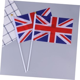 Gadpiparty 50pcs England Flag Handheld Mini UK Small Britain Flags on Stick Decorative International World Country Flags