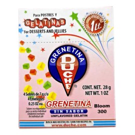Grenetina Duche Sin Sabor Cajilla 4 Sobres 7g C/u 300bloom