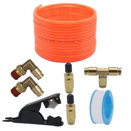 Air Line Service Kit for Air Spring Bag Suspension with Fittings, 20 Feet Air Line Tubing, Valves,1/4 NPT Elbow Fitting,Union Tee, Air Bag Suspension Kit Replacement Components