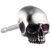 Dr. Monroe PE-30-SV2-RU Skull Earrings, 925 Silver, Natural Ruby, Sterling