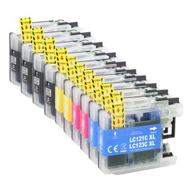 LC123XL Cartridges LC123 Compatible with Brother LC123 Printer Cartridges for LC-123 Brother MFC-J4410DW MFC-J470DW MFC-J6520DW MFC-J6920DW DCP-J4110DW MFC-J6720DW DCP-J552DW MFC-J870DW (Pack of 10)