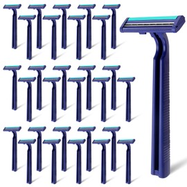 MAGDIY Disposable Razors Bulk for Men 30 Pack, Homeless Supplies Bulk, Twin Blade Mens Travel Supply Razor for Shaving Individually Wrapped, Safety Beard Shavers for Camping Bathing Hotel (Blue)