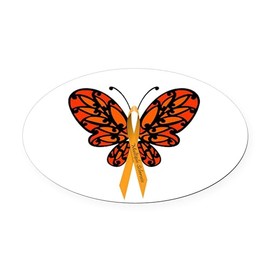 CafePress MS Awareness Butterfly Ribbon Euro Oval Car Bumper Magnet