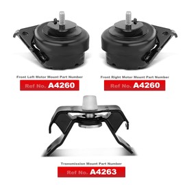 A-Premium 3PCS Engine Motor Mount and Transmission Mount Set Compatible with Toyota Tacoma 2005-2015, 4Runner 2003-2021, FJ Cruiser 2007-2014, 4.0L, 4WD, Replace# 123710P040, 1237131310