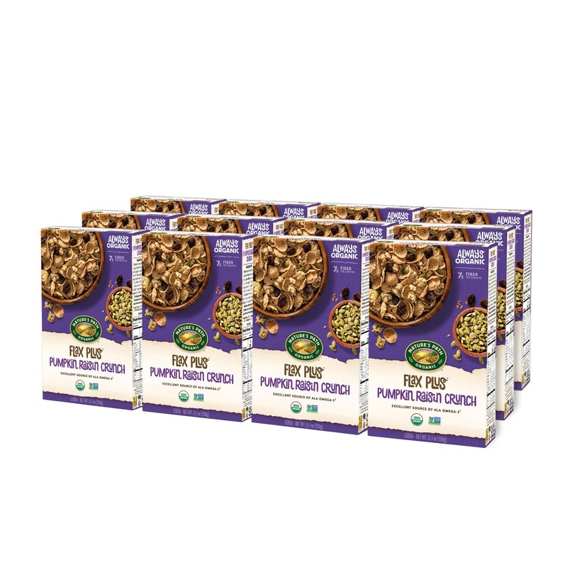 Nature's Path Organic Flax Plus Pumpkin Raisin Crunch Cereal, 12.3
