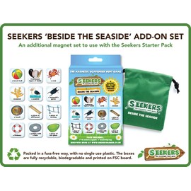 SEEKERS Scavenger Hunt Game Add-On Pack - Beside the Seaside. Fun For Children All Ages. Ideal For Camping, Travel, Holidays and Road Trips. Outdoor Games for Kids. Magnetic Board Sold Separately.