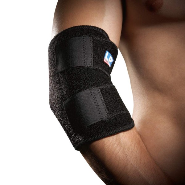 LP SUPPORT 759 Adjustable Elbow Support Wrap - Pain Relief for Tennis, Tendonitis, Sprained Elbows, Arthritis, Weightlifting, Workout, Golfer's Elbow, For Men, Women and Youth - One Size Fits All - (Black, Pack of 1)