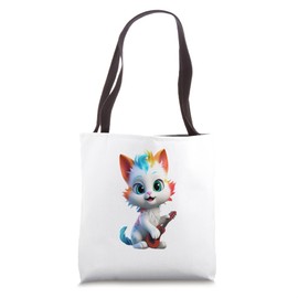 Cute Musician Cat Music Kitten Clef Vocals Jazz Song Cats Tote Bag