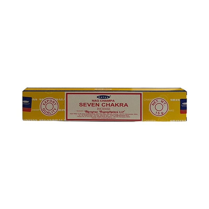 Satya Incense Sticks, 12 Packs x 15g, 7 Chakra