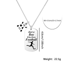 LUXYSODE Football Initial A-Z Necklace Football Gifts For Boys Football Gifts Football Necklace Football Players Gift Just A Boy Who Loves Football (K)