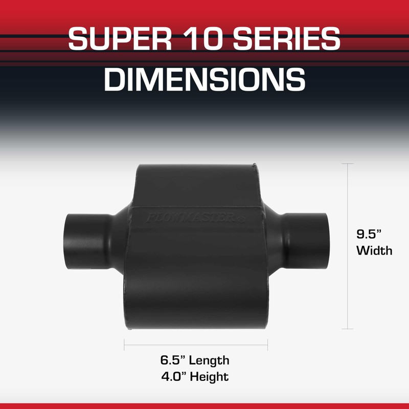 Flowmaster Super 10 Series Chambered Muffler – 2.50” Center In