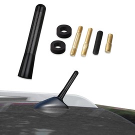 Wedcool Car Radio Antenna, 3.14" Car Audio & Video Antennas, Car Antenna Replacement, Carbon Fiber Car Mini Antenna with Adapter, Car Accessories Universal for Most Cars (3.14 inches/Blcak)