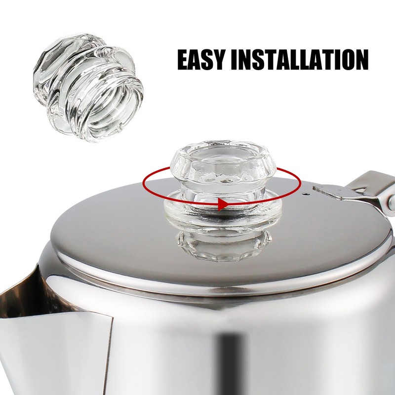 APOXCON Coffee Percolator Heat Resistant Tempered Borosilicate Glass Knob Replacement,