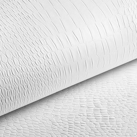 Livelynine 15.8X394 Crocodile Textured Wallpaper Stick and Peel White Modern Wallpaper for Bedroom Bathroom Walls Alligator Textured Contact Paper Peel and Stick for Cabinets Self Adhesive Vinyl Wrap