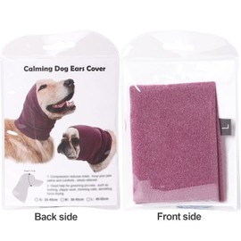 Dog Ear Cover for Anxiety Relief, Dog Calming Hood for Grooming and Bath Drying, Pet Cats and Dogs Ear Protector (Large)