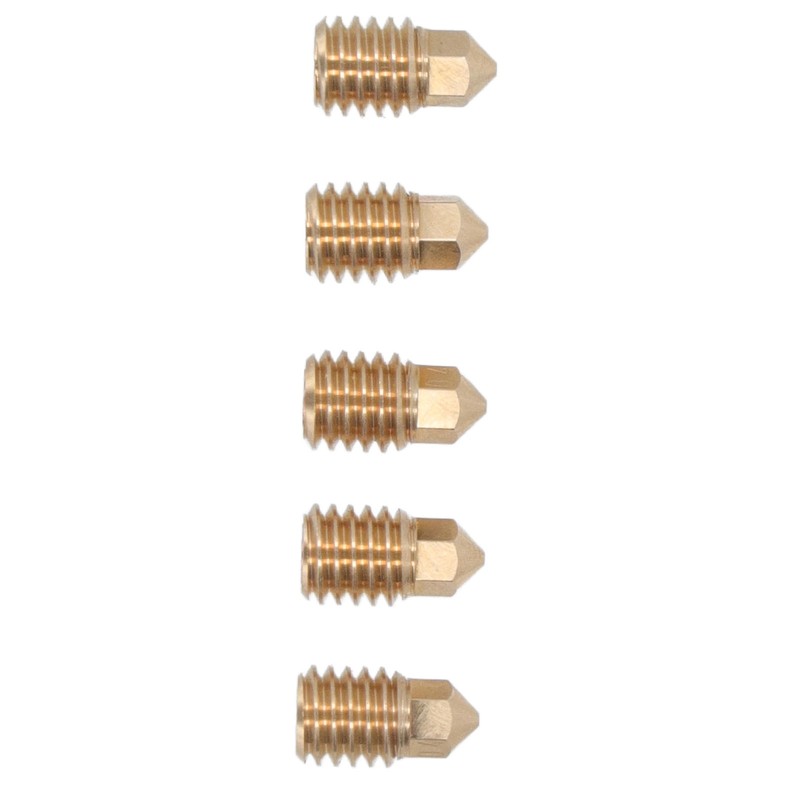 5Pcs 3D Printer Brass Nozzles Tight Connection Heat Resistant 500℃