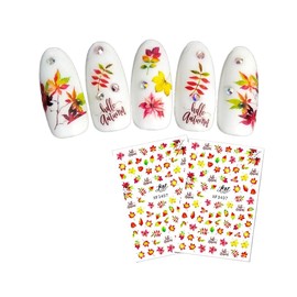 Generic Autumn Leaves Nail Decals Sticker Sunflower Maple Rabbit Red Fox Thanksgiving Xf3407 Nail Wraps Stickers Manicure Supplies for Women Nails Full Long Lasting Easy Apply and Remove
