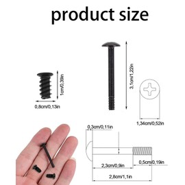 Fan Screws Case Fan Screws for Laptop PC Computer Repair Accessories Pack, 100 Pieces Computer Case Fan Screws Kit, Long and Short, 2 Types of Screws, Black