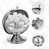 Stainless Steel Sugar Bowl with Roll Top, Stainless Steel Spherical
