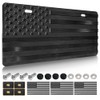 FBJTDQ American Flag License Plate - Black Front Decorative Plates