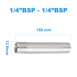 ERGAOBOY 2 pieces 150 mm 1/4 inch x 1/4 inch BSP male thread cast pipe 304 stainless steel pipe fittings