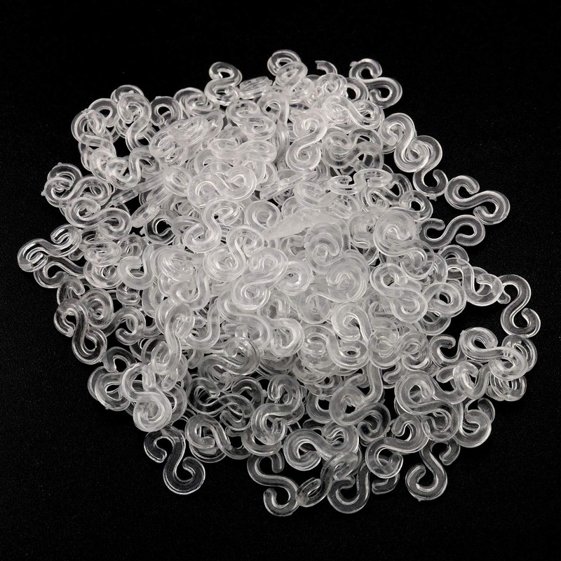 Tegg Loom Band Clips 200 PCS Clear Plastic S Clips