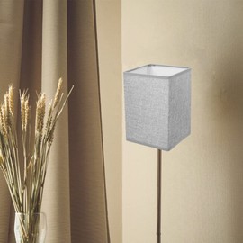 OSALADI Drum Lamp Shades 2Pcs Square Linen Lampshades Fabric Cloth Light Shade Cover Chandelier Lamp Shade Cover for Table Lamp Floor Light Grey White Lampshades