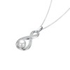 kissdove White Pearl Pendant Necklace Sterling Silver Infinity Symbol Cubic
