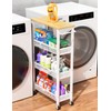 OKZEST Utility Slim Storage Cart, 4 Tier Small Rolling Kitchen