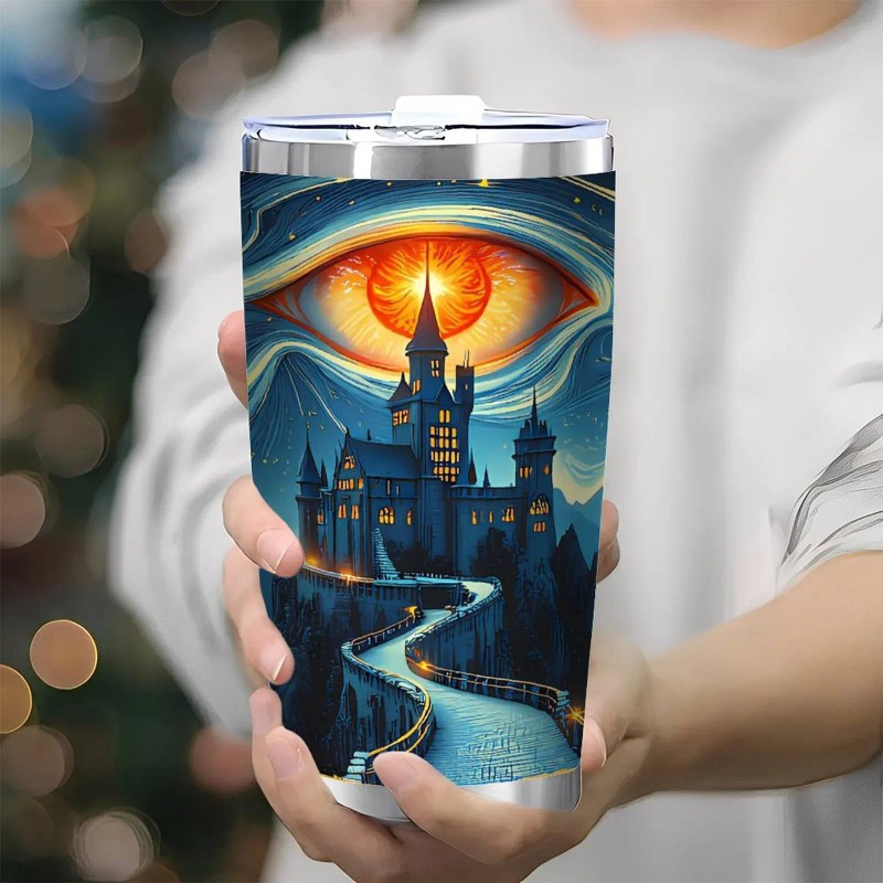 20oz Insulated Mug, Stainless Steel, Double Silver Side, Stampedcapacity: 20