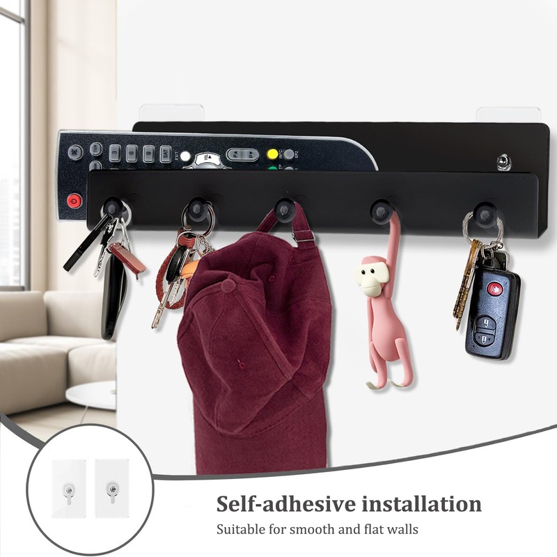 Echehi 5 Hooks Metal Key Holder with Shelf, 3 Way