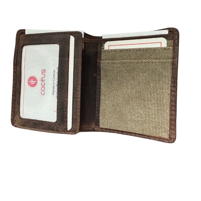 Mala Leather Canvas & Hunter Leather Note, Card & ID