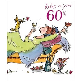 Woodmansterne Quentin Blake Female 60th Birthday Card - Time for The Sofa