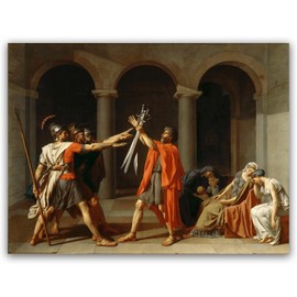Jacques Louis David Poster - The Oath of Horatii Canvas Print - Realistic Roman War Canvas Painting - Renaissance Historical Culture Illustration for Bedroom Living Room Office Unframed（12×16in/30×40cm)…