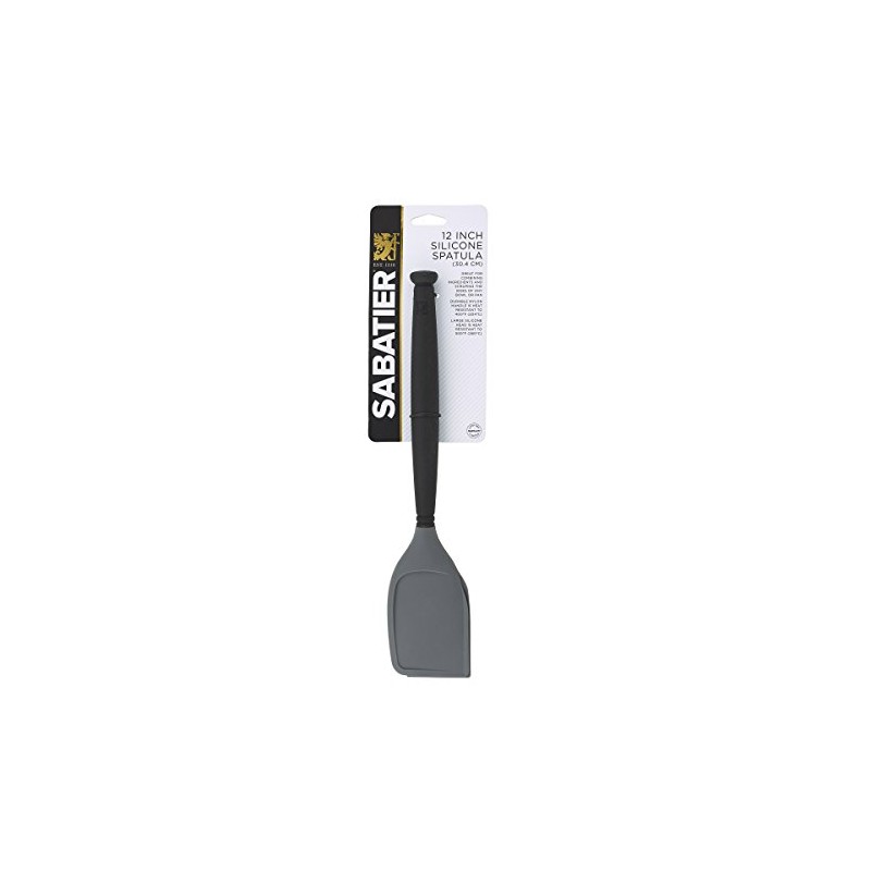 Sabatier Nylon Spatula with Silicone Head, 12-Inch, Black/Gray