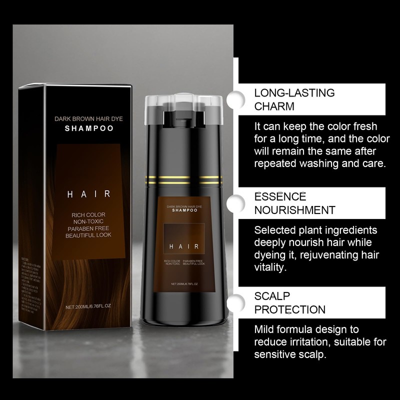 Hppsctink 200ml Braunes Shampoo und Shampoo Flasche, Pflegt und glättet