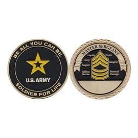 United States Army Master Sergeant Rank Soldier for Life Challenge Coin