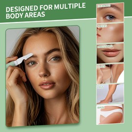 Dermaplane Razor, Eyebrow Razor with 8 Blades, Exfoliating Dermaplaning Tools for Women&Men, Facial Hair Removal for Women, Eyebrow Trimmers Shaver with Safety Cover, Face Shaver for Women (Green)