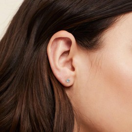 KRKC&CO Women's Moissanite Earrings 925 Silver 0.6/1/1.2/1.6/2/3 Carat Moissanite Diamond Stud Earrings, VVS1 D Colour, 14K Gold/White Gold, Allergy-Free, Silver, Moissanite