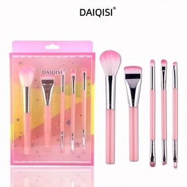 Daiqisi a12 Travel Makeup Brush Set for Beginners, 5 Double-Ended Brushes Free Size / Daiqisi Pink 5-Piece Set 20ea