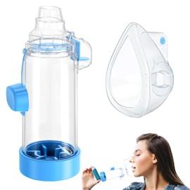 vuekypna vuekypna Spacer for Inhaler - Available in Child and Adult Sizes, Comes with Mask, Medical-Grade, Multi-Color Options, Ideal for Home, School, and Travel Use C Nessi OTC Spacer (Blue Adult)