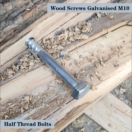 QISF 12 Pcs Coach Screws M10 X 300mm - Heavy Duty Railway Sleeper Bolts, Zinc-Plated Hex Head Lag Bolts for Wood to Concrete Fixings, for Bracket Fence Shelves Mounting