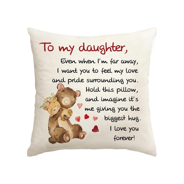 REVLIXI Daughter Gifts from Mom18x18 Throw Pillow Cover - Best