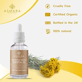ASMARA BOTANICALS Asmara Botanicals - Helichrysum Essential Oil - Organic Cert - 10ml - 100% Pure - Reduces Acne Scars & Stretch Marks - Therapeutic Grade - Bottled in The UK